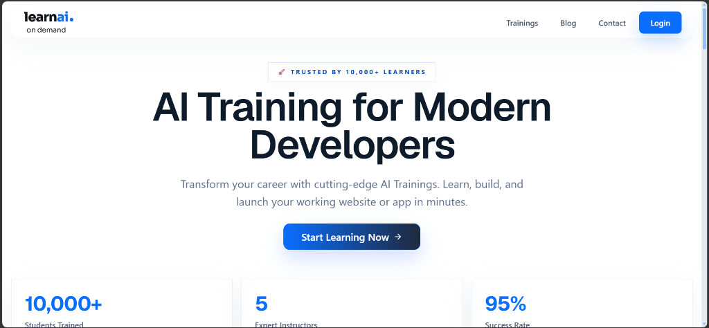 LearnAIOnDemand Homepage